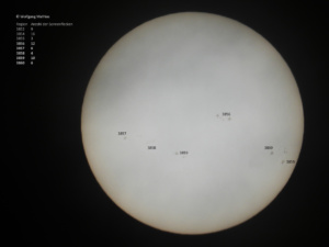 Sichtbare und zuordenbare Sonnenflecken